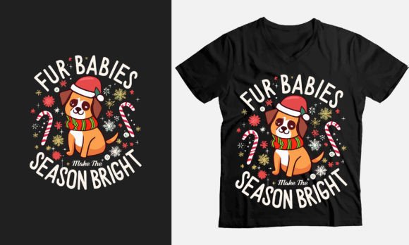 Christmas Dog Mom T-shirt Design