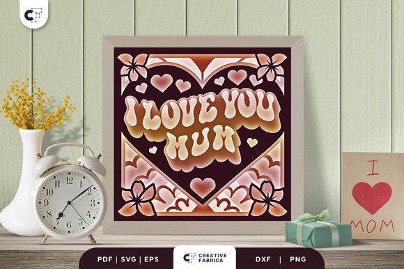 Groovy Mamma 3D Shadow Box Paper Cut
