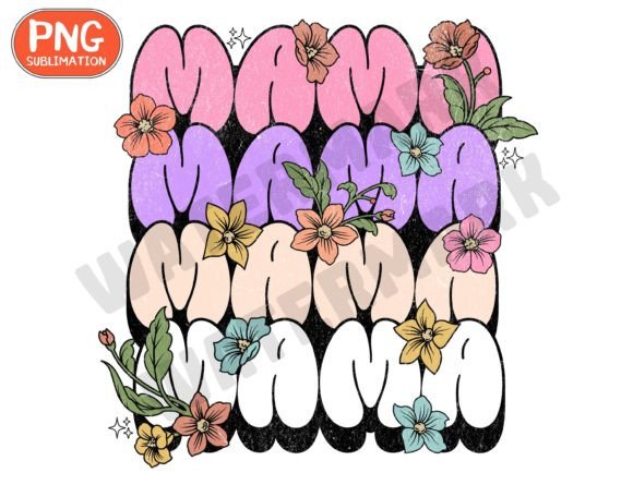 Love Mama PNG, Mom Retro PNG