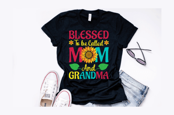 Mom and Grandma Sunflower T-Shirt Design